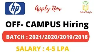HP off-campus job recruitment | Batch 2018 | 2019 | 2020 | 2021  | Apply now