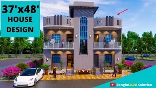 37x48 Feet House Design 3D||8Bed Rooms||Terrace Garden||Swimming Pool||Design by BanglaCADD Solution
