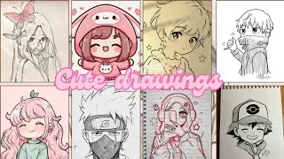 Cute anime drawing ideas 🎨 . Drawing For beginners || cute mini drawings