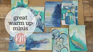 Painting Warm Up Ideas - Eight Mini Intuitive Paintings with Collage and a Limited Palette