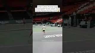 When Carlos Alcaraz tries to challenge his coach Juan Carlos Ferrero 🤣 I'm in charge Carlito
