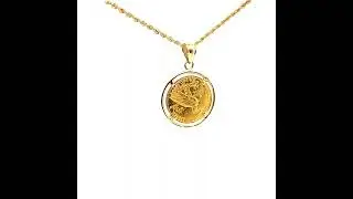 2.5 Dollar Indian Head Gold Quarter Eagle Coin Necklace 14K Solid Gold Necklace Enamel Coin Pendant