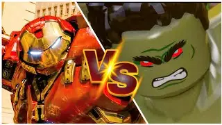 LEGO Marvel's Avengers - Hulk vs Hulkbuster [Movie VS LEGO] Side By Side Comparison 