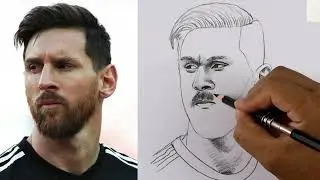 How to Draw Leo Messi Easy | Pencil Sketch #messi 