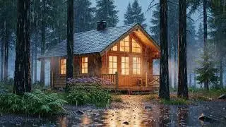 Calm Nature Vibes 🌧️ | Forest Rain Ambience with Mountain Cabin | Relaxing Nature Sounds
