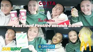 Trying ~almost~ EVERY fast food festive menu 2022 | Greggs, Subway, Costa, Tim Hortons & McDonalds