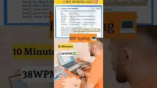 bsf Hcm typing test🔥| 38 WPM✅ | #shorts  #trending  #bsf #typing