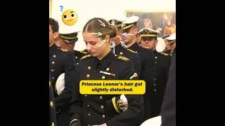 Princess Leonor's hair were corrected by her security guard💯👌 #shorts