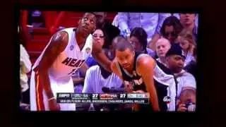 Watch Mario Chalmers arm grow a foot behind Tim Duncan's back... #NBAFINALS