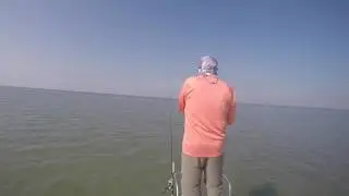 Catching a red on a spoon port Mansfield Laguna madre