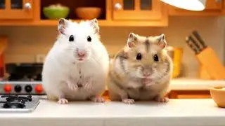 Mini Hamster Cafe Chaos 🥚🐹 | Mimi Whisks Gently, Poko Shakes Too Hard!