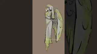Weeping angel concept art #conceptart #angel #timelapse #weepingangel #statue