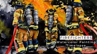 Firefighter Watercolor Painting Time Lapse: Name TBA