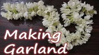 How to make a Garland of Jasmine Flowers (Easy DIY technique without Needle)