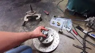 Steve's 1955 Chevrolet hardtop project. Spindle prep and brake stuff.
