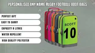 Personalised Name and Number Boot Bag Football Boots Custom Children's Sports Bags Rugby PE Gym Kit
