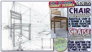 How to draw chair in oblique perspective when horizon line is located BELOW the chair's seat? chaise