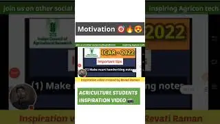Agriculture/ Icar Aspirants motivation video 🔥🎯 #shorts