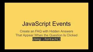 JSE 03 JS Events - Use of .forEach()