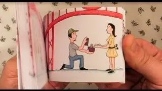 Custom Save-The-Date Cartoon Flipbook Wedding Invitiation