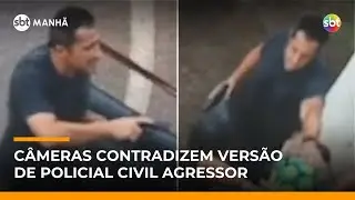 Policial de folga agride motociclista e câmeras contradizem depoimento de agente | #SBTManhã
