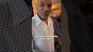MIKE TYSON HAS HIS HAND GRABBED BY AMIR KHAN | GREAT MOMENT IN SAUDI | FURY NGANNOU