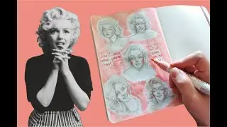 Stay Home/ Sketchbook spread/ Marilyn Monroe