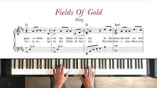 Fields Of Gold - Sting | Early Intermediate Piano Tutorial + Sheet Music (Original Arrangement)