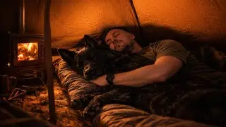 My Dog Chased Something and Never Came Back…Hot Tent Camping Alone in a Frozen Forest -25°C (5°F).