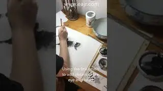 Chinese brush painting horse - in real time