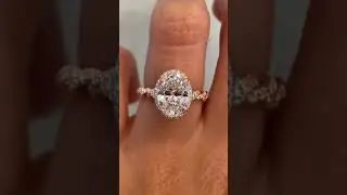 #rings #jewelry  Halo Rose Gold Oval Cut Sona Simulated Diamond Engagement Ring In White Gold