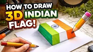 How to draw 3D Indian flag? Republic day drawing for kids/easy drawing for republic day #india #3D