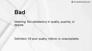 Bad Meaning