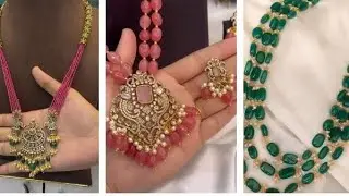 Gold Ruby Beads Chain's Designs&Pendants Collection👌#trending#viral#ruby#pendantdesign#pls_subscribe