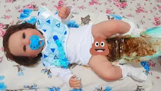BEBÊ REBORN NOAH TEVE DOR DE BARRIGA E FEZ MUITO COCÔ 💩 💩 💩  - BEBÊ REBORN FICOU COM DIARREIA 💩
