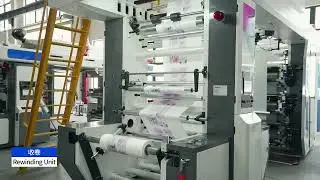 BFYT-B 6 Color Stack Type Flexo Printing Machine (1200mm) - High Speed PE Film Printing