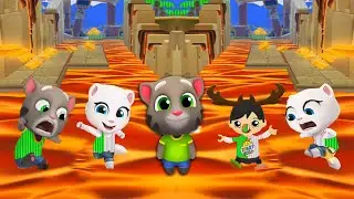 TAG WITH RYAN VS TALKING TOM GOLD RUN WHITE GREEN WOOD REINDEER RYAN VS TALKING ANGELA LAVA FALLS