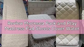 Review Moonsea Pack and Play Mattress Pad Sheets Cover Waterproof, Soft Quilted Fit Graco Pamo Babe