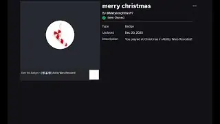 HOW TO GET CANDY CANE + MERRY CHRISTMAS BADGE IN Ability wars - Recoded!