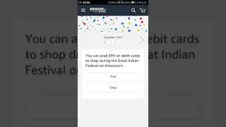 AMAZON  500 Rs Quiz Answers 6 October 2018  / Amazon Great Indian Sale Quiz 6 October