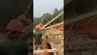 Amazing wooden concrete drainage ditch mold installation