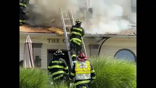Barrington House Fire, 3rd Due. Early footage.