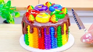 Miniature Rainbow Jelly Cake Decorating 🌈 Amazing Rainbow Donut Cake Recipes By Baking Yummy