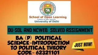 DU-SOL AND NCWEB || POLITICAL SCIENCE || SOLVED ASSIGNMENT || 2020