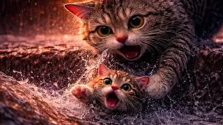 Mother Cat's Split-Second Decision Saves Her Kitten