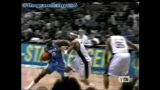Kenyon Martin vicious goaltending rejection off the backboard on Carmelo Anthony