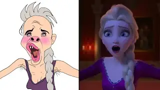 Into The Unknown Drawing Meme | Funny Frozen 2 | Elsa