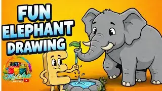 Draw Elefun 🐘 | Fun Elephant Drawing for Kids & Beginners ! How To Draw An Elephant!