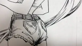【チタンGペン】早送りなし/ペン入れ●Drawing Long Ponytail Girl