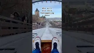 Christmas Toboggan Slide at Dufferin Terrace Quebec City #toboggan #quebec #christmas